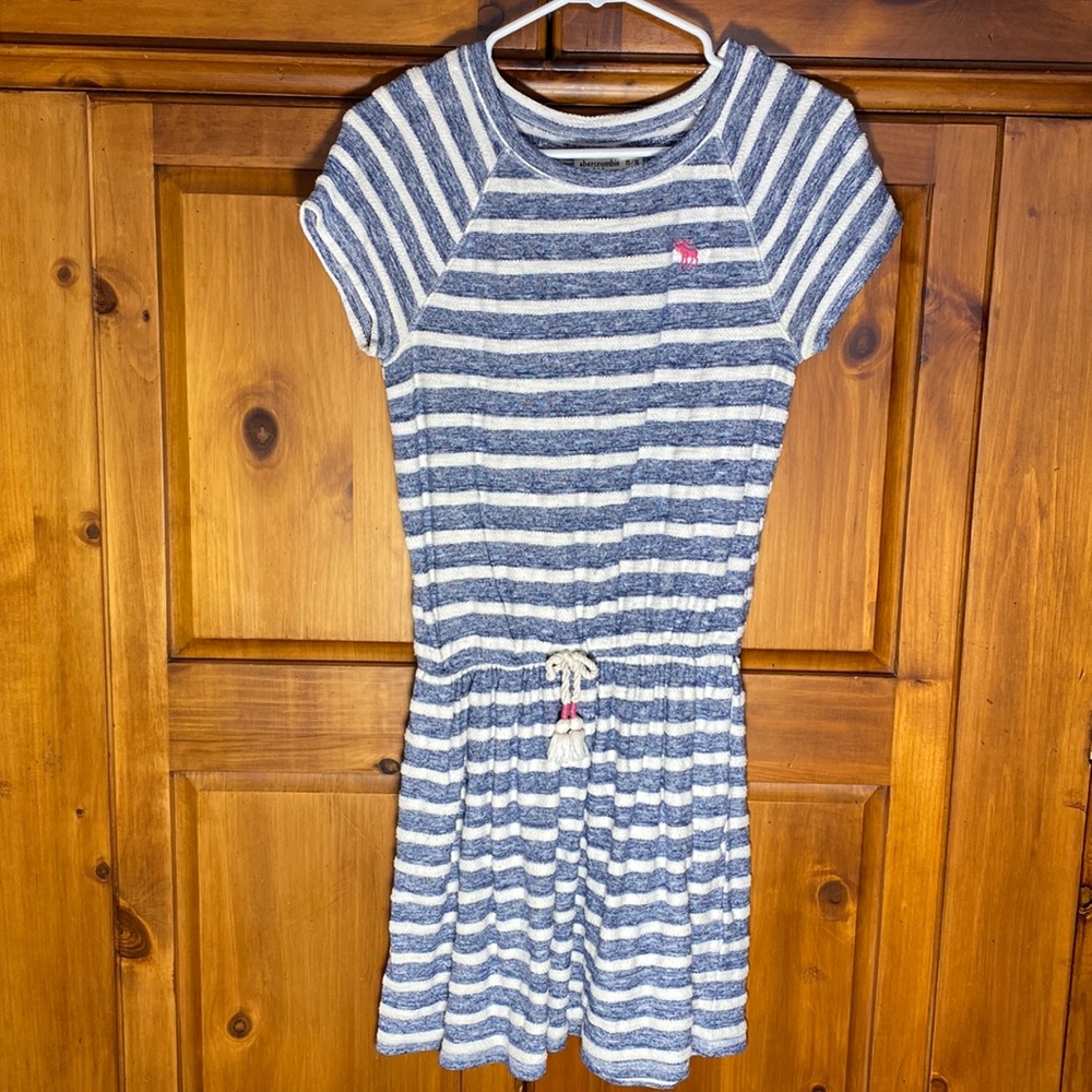 Abercrombie Kids Navy and White Striped Dress